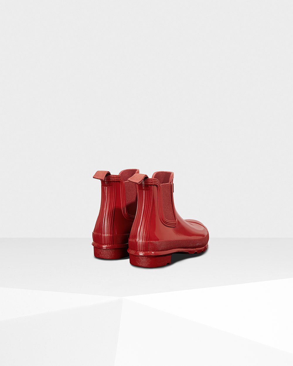 Chelsea Boots Dames - Hunter Original Gloss - Rood - 96TWMLEQU